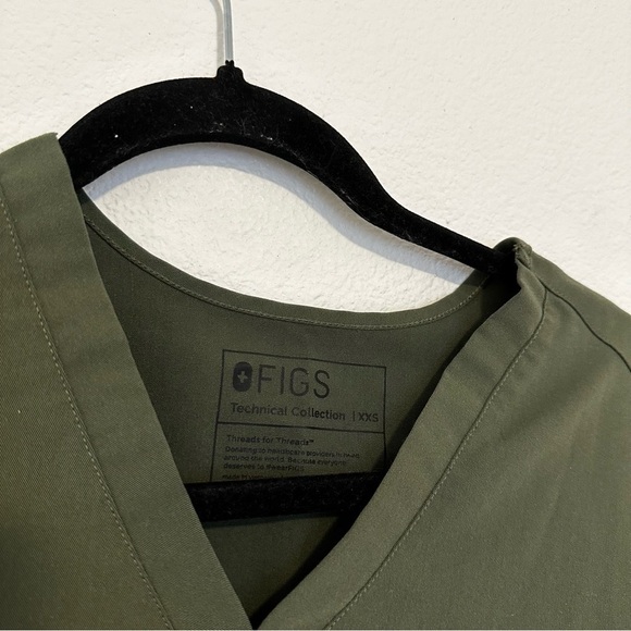 Figs Moss Green Set Yola Pants Pockets Casma Top Short Sleeves Size XXS Women’s - Picture 10 of 12